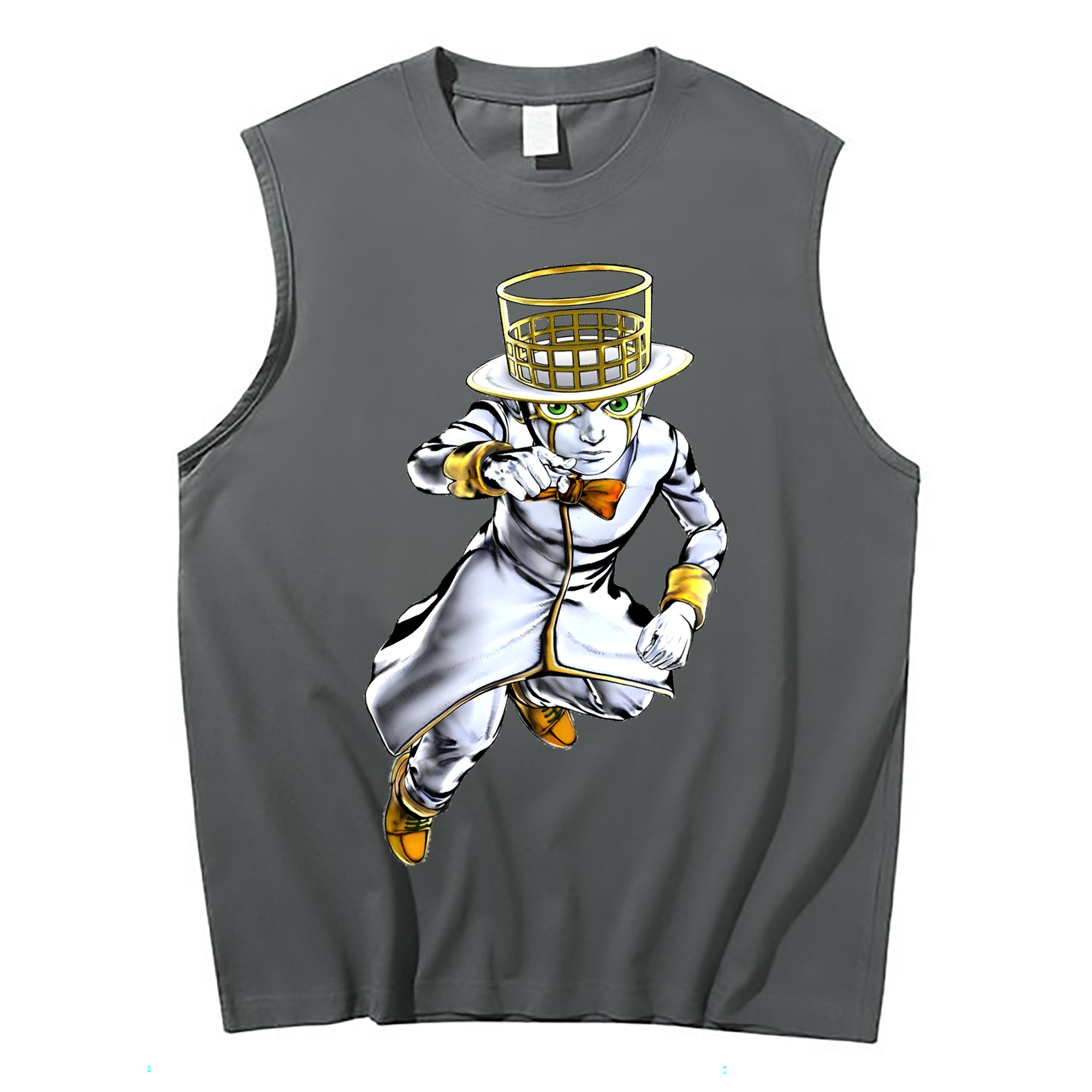 （画像用） ジョジョの奇妙な冒険 岸辺 露伴（きしべ ろはん） JoJo's Bizarre Adventure Rohan Kishibe コットン100％タンクトップ（フロントプリント）